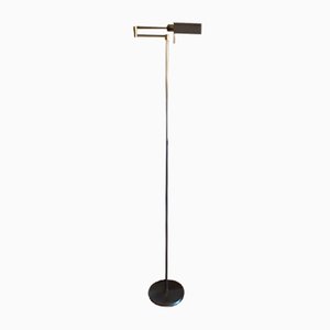 Vintage Adjustable Floor Lamp in Chrome-Plated Metal & Brass, 1980s