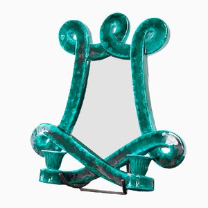 Französischer Keramikspiegel von Giraud, 1960er