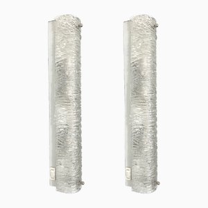 Mid-Century German Wall Sconces in Murano Glass by Hillebrand for Hillebrand Lighting, 1970s, Set of 2