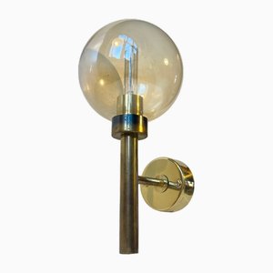 Modern Swedish Brass and Ice Cream Wall Sconce by Hans-Agne Jakobsson for Markaryd, 1960s