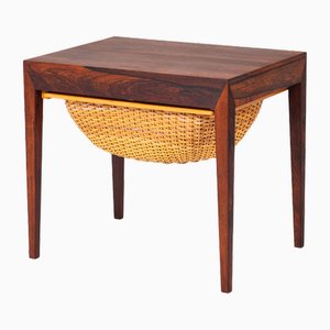 Sewing Table in Rosewood by Severin Hansen for Haslev Furniture Carpentry, 1950s