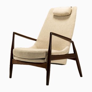 Teak Stuhl mit hoher Rückenlehne von Ib Kofod-Larsen für Ope, Schweden, 1960er