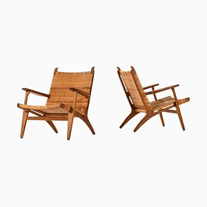 Easy Chairs Model Ch-27 by Hans Wegner attributed to Carl Hansen & Son, 1949, Set of 2