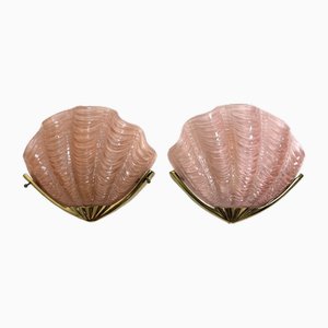 Art Deco Scalopped Shell Wall Lights, 1920s, Set of 2