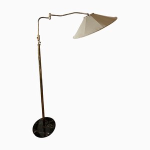 Italian Brass Floor Lamp with Marble Base, 1950s