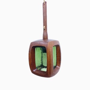 Small Pendant Lamp in Teak and Glass from from AB Stilarmatur, Sweden, 1960s