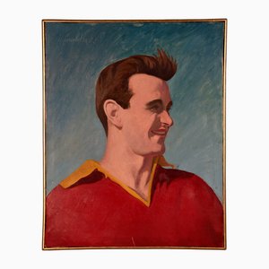 Umberto Carabella, Calciatore Carlo Galli, 1955, Olio su tela