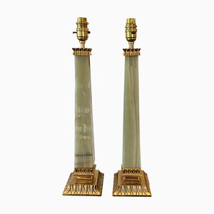 French Onyx Table Lamps, 1960s, Set of 2