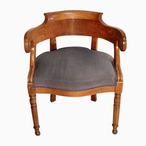 Louis Philippe Blond Walnut Office Chair, Late 19th Century
