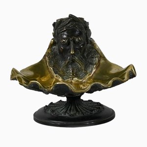 Inkwell in Double Patina Bronze, Late 19th Century