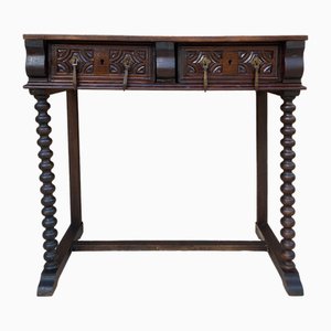 Table Console ou Bureau avec Tiroirs et Pieds Salomon