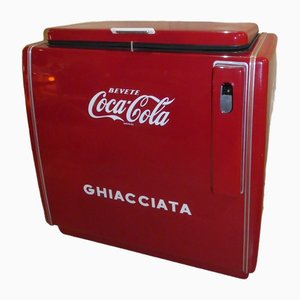 Glacière Publicitaire en Acier et Émail de Coca-Cola, USA, 1960s