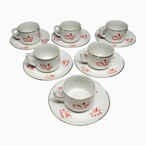 Art Deco Coffee Cups and Saucers from Ćmielów Factory, Poland, 1930s, Set of 12