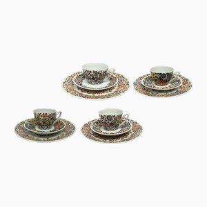 Hand-Painted Saucers from Karolina Factory, Poland, 1970s, Set of 4, Set of 4