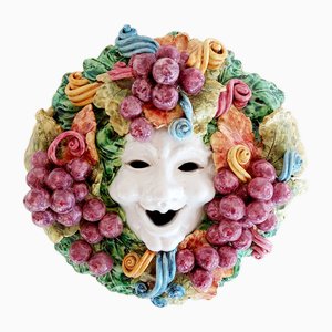 Ceramic Bacchus Wall Mask, Italy, 1960s