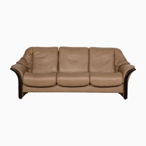 Beiges Eldorado Drei-Sitzer Ledersofa von Stressless