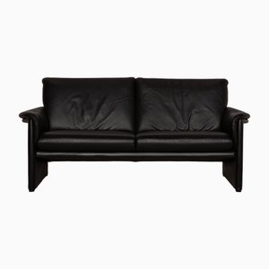 Black Leather Zentro Two-Seater Couch from COR