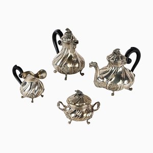 Coffee or Tea Service in Silver from Proserpio Achille Milano, Set of 4