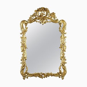 Large Louis XV Gilded Wood Mirror, 1860s