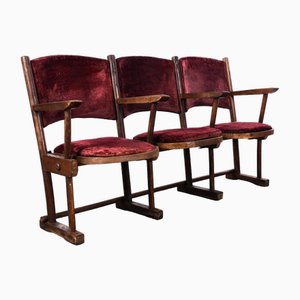 Vintage Brocante Velvet Theater Seating