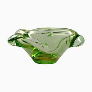 Cuenco de cristal de Murano verde, años 60