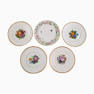 Platos de porcelana de finales del siglo XIX de Royal Copenhagen. Juego de 5