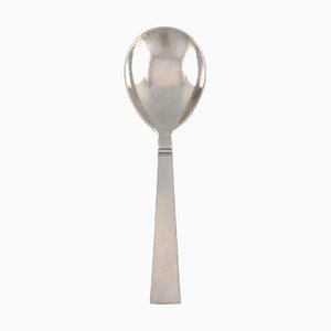 Cuchara de servicio Blok / Acadia de plata de ley de Just Andersen para Georg Jensen, años 30