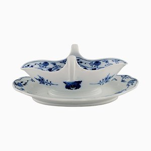 Cuenco para salsa de cebolla azul de finales del siglo XIX de porcelana pintada a mano de Meissen