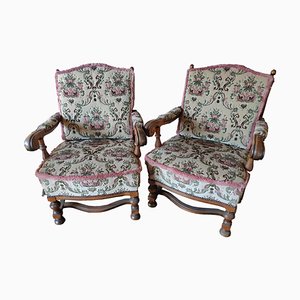 Vintage Floral Upholstered Sofa and Armchairs, Set of 3
