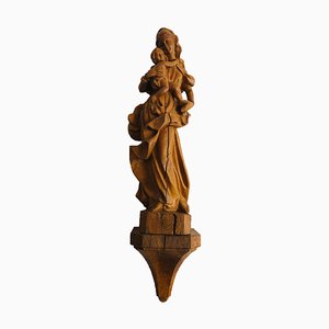 Madonna Schnitzerei aus Holz, 15. Jh.