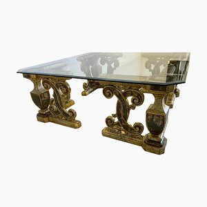 Vintage Glass Coffeetable with Decorative Feets