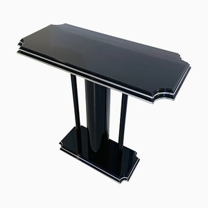 Table Console Art Déco Noire Brillante
