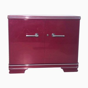 Art Deco Commode with a High Gloss Red Finish