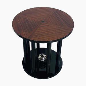 Art Deco Column End Table with Cherry Top