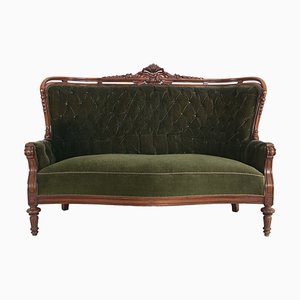 Vintage Green Upholstered Sofa