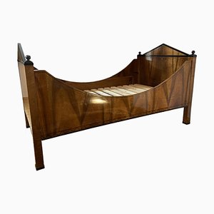Biedermeier Walnut Wood Inlays Bed