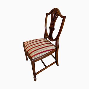 Antiker Heppelwhite Stuhl aus Mahagoni & Stoff