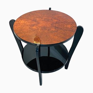 Art Deco Side Table in Burl Wood