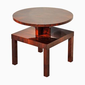 Vintage Art Deco Side Table in Mahogany and Walnut
