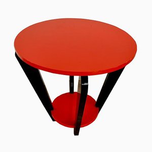Art Deco Side Table in Fire Red