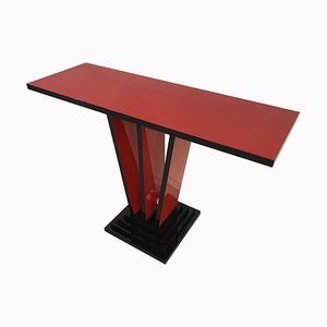 Art Deco Design Red and Black Console Table