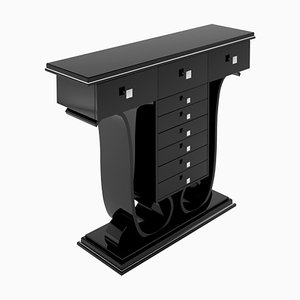 Art Deco Console Table in Black High Gloss