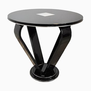 Art Deco Side Table with Chrome Applications