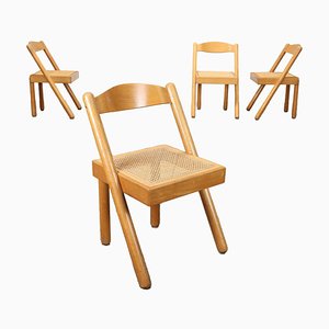Italienische Stühle aus Eschenholz, 1970er, 4er Set