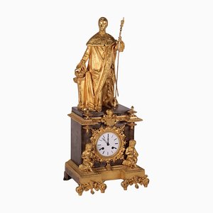 19th Century Table Clock in Bronze, France