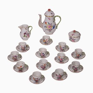 Coffee Set in Porcelain from Herend, Hungary, 20th Century, Set of 27
