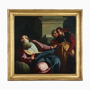 Artiste de l'École Vénitienne, Figures Bibliques, 18ème Siècle, Huile sur Toile, Encadrée
