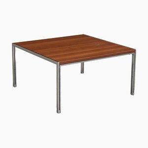 Walnut & Metal Luar Center Table attributed to ICF, Italy, 1970s