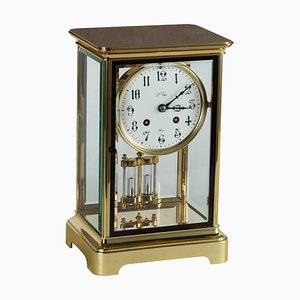 Table Clock in Brass from Lepée, France, 20th Century