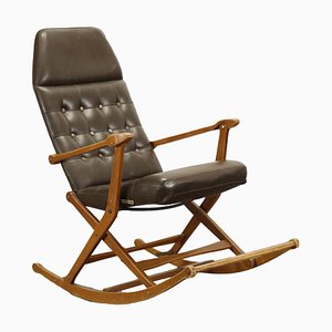 Italian Rocking Chair in Poplar, 1960s